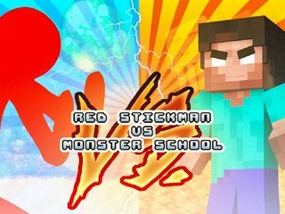 Hra - Red Stickman vs Monster School